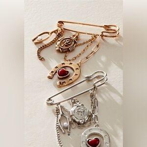 NWT Free People Total Eclipse Brooch in Brass